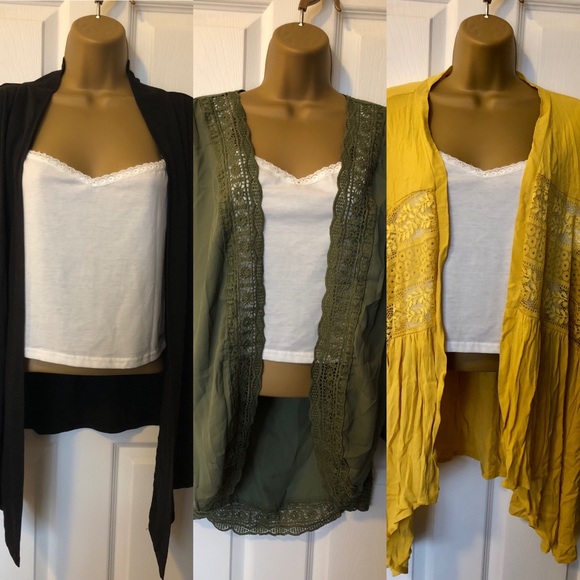Lot 3 Cardigans & 1 Crop Top - Picture 1 of 16